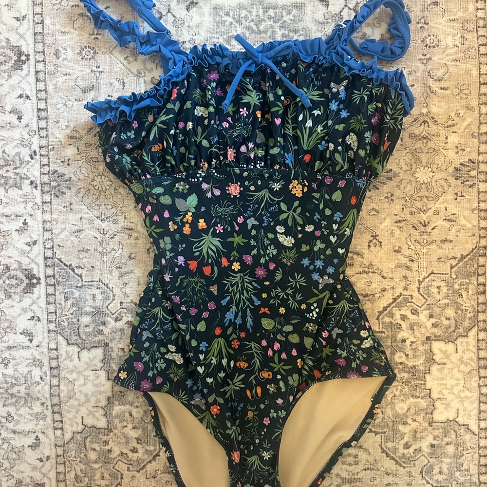 Lime Ricki Blue Floral One Piece Swimsuit